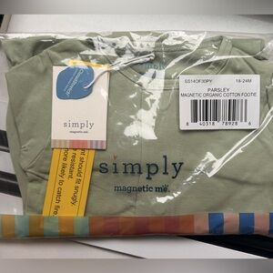 NWT IN BAG Magnetic Me Parsley Green Organic Cotton Footie (18-24 mos 27-30 lbs)
